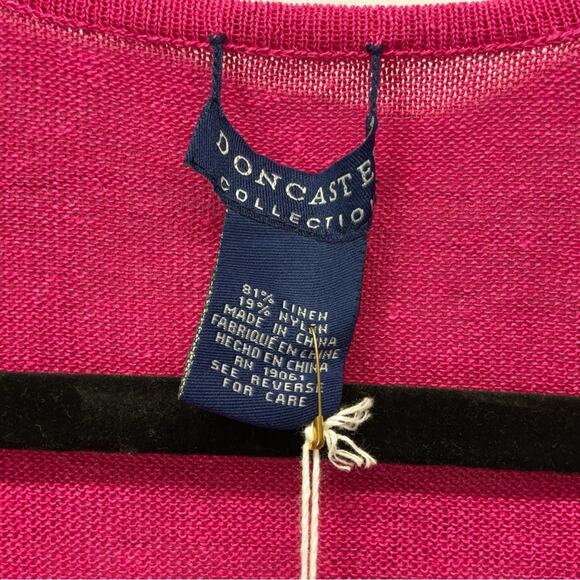 Don Caster Tunic Women’s Size M Pink Linen Blend Split Sleeve Lightweight Casual - Picture 2 of 9